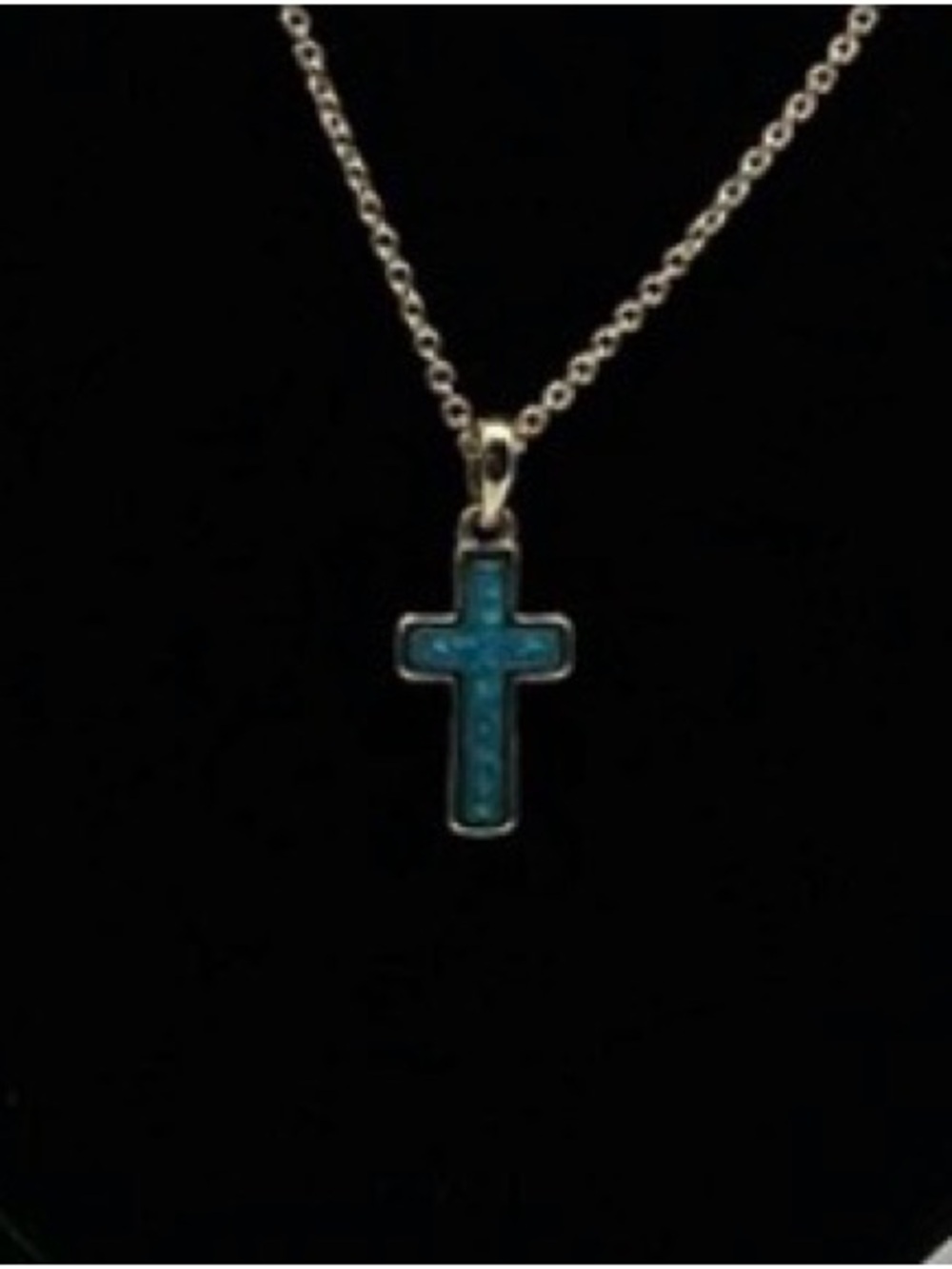 NWT Kendra Scott Turquoise Cross Necklace Gold Tone New On Card